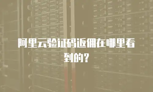 阿里云验证码返佣在哪里看到的？