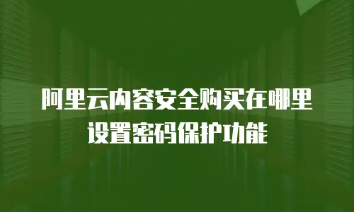 阿里云内容安全购买在哪里设置密码保护功能