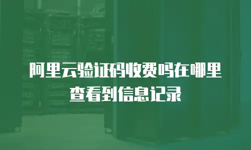 阿里云验证码收费吗在哪里查看到信息记录
