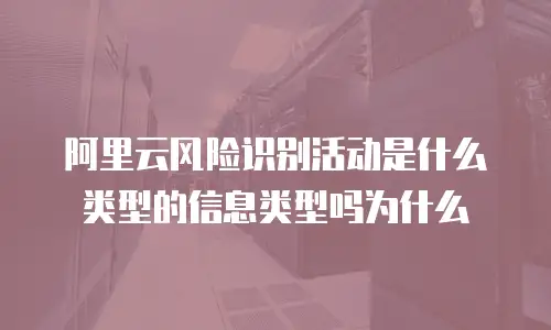 阿里云风险识别活动是什么类型的信息类型吗为什么