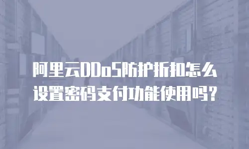阿里云DDoS防护折扣怎么设置密码支付功能使用吗？