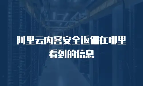 阿里云内容安全返佣在哪里看到的信息