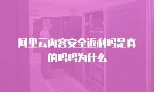 阿里云内容安全返利吗是真的吗吗为什么