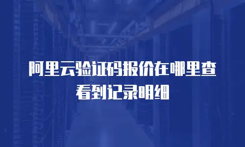 阿里云验证码报价在哪里查看到记录明细