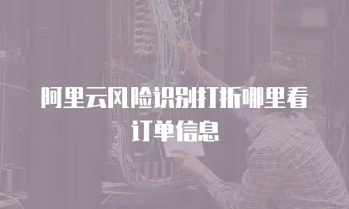 阿里云风险识别打折哪里看订单信息