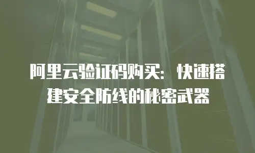 阿里云验证码购买：快速搭建安全防线的秘密武器