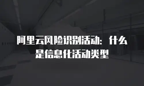 阿里云风险识别活动：什么是信息化活动类型