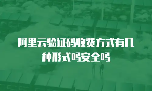 阿里云验证码收费方式有几种形式吗安全吗