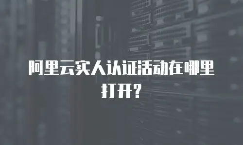 阿里云实人认证活动在哪里打开？