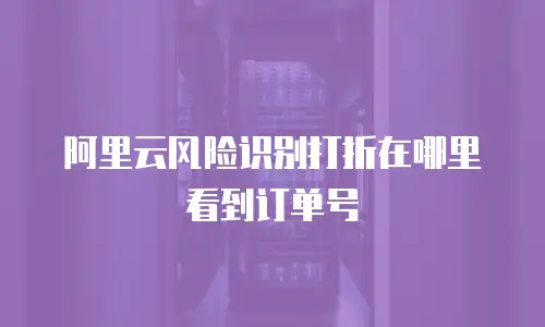 阿里云风险识别打折在哪里看到订单号