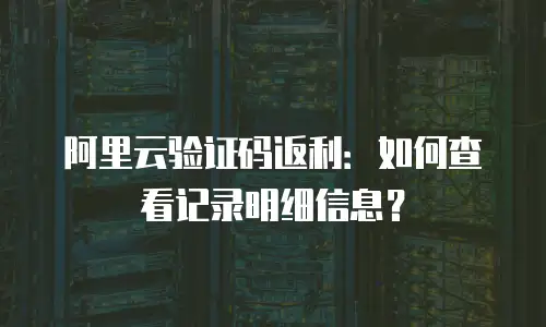 阿里云验证码返利：如何查看记录明细信息？