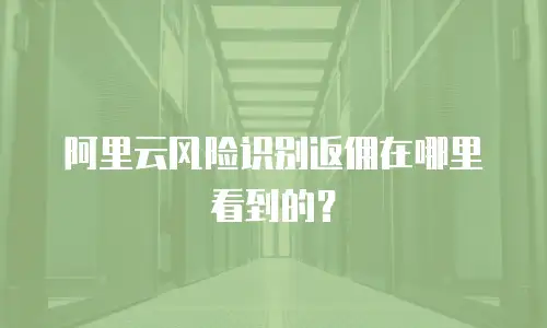 阿里云风险识别返佣在哪里看到的？
