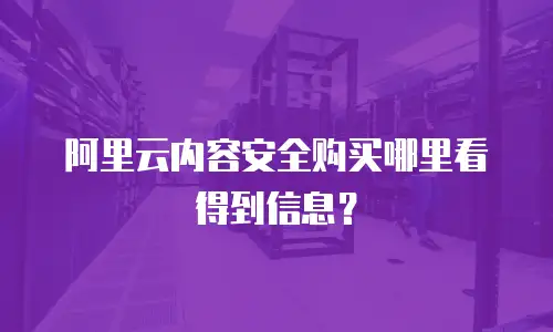 阿里云内容安全购买哪里看得到信息？