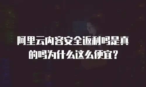 阿里云内容安全返利吗是真的吗为什么这么便宜？