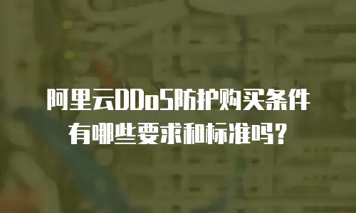 阿里云DDoS防护购买条件有哪些要求和标准吗？