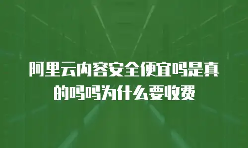 阿里云内容安全便宜吗是真的吗吗为什么要收费