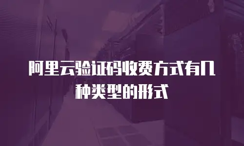 阿里云验证码收费方式有几种类型的形式