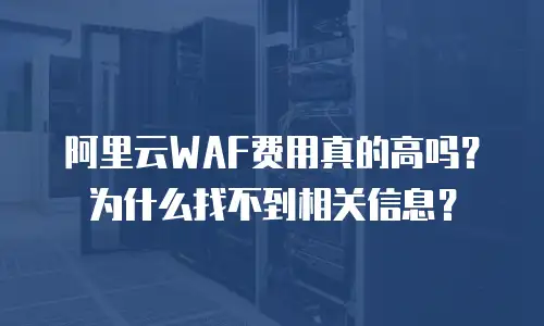 阿里云WAF费用真的高吗？为什么找不到相关信息？