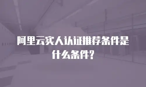 阿里云实人认证推荐条件是什么条件?