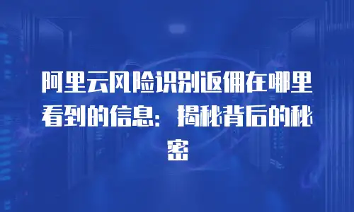 阿里云风险识别返佣在哪里看到的信息：揭秘背后的秘密