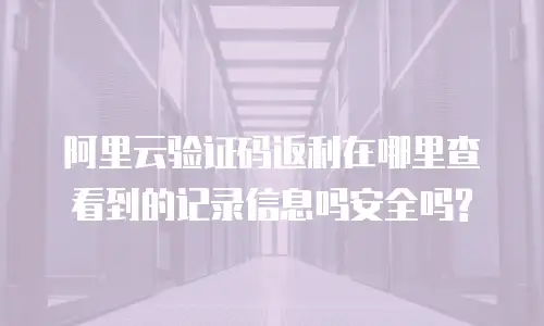 阿里云验证码返利在哪里查看到的记录信息吗安全吗?