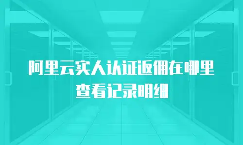 阿里云实人认证返佣在哪里查看记录明细