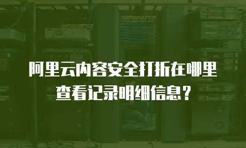 阿里云内容安全打折在哪里查看记录明细信息？
