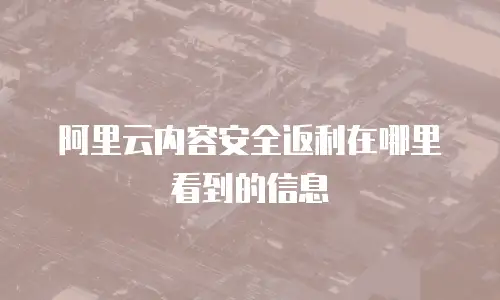 阿里云内容安全返利在哪里看到的信息