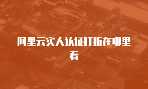 阿里云实人认证打折在哪里看