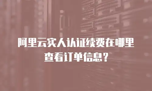 阿里云实人认证续费在哪里查看订单信息？