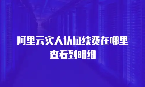 阿里云实人认证续费在哪里查看到明细