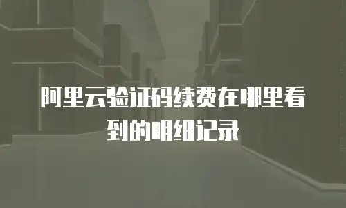阿里云验证码续费在哪里看到的明细记录