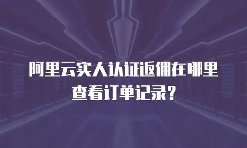 阿里云实人认证返佣在哪里查看订单记录？