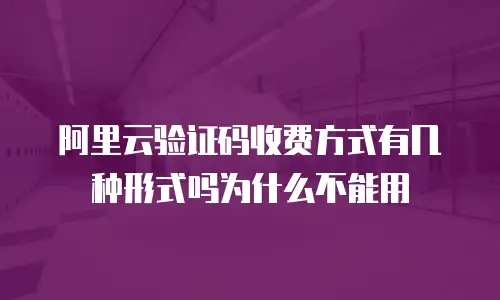 阿里云验证码收费方式有几种形式吗为什么不能用