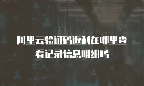 阿里云验证码返利在哪里查看记录信息明细吗