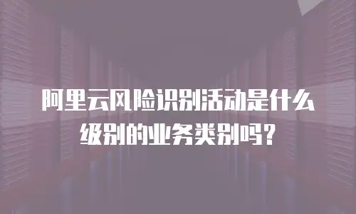 阿里云风险识别活动是什么级别的业务类别吗？