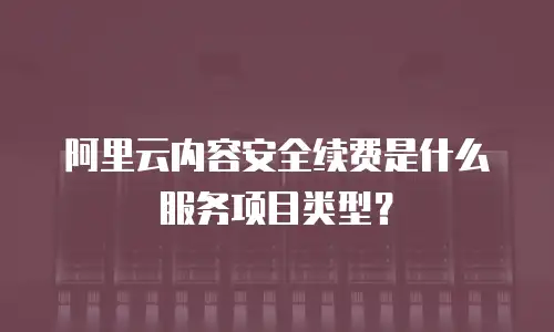 阿里云内容安全续费是什么服务项目类型？