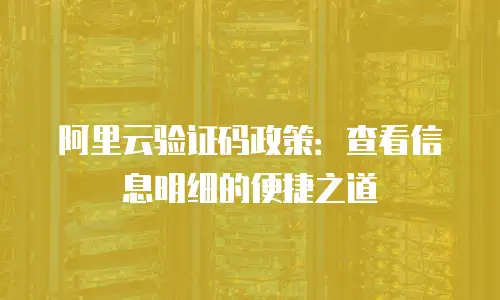 阿里云验证码政策：查看信息明细的便捷之道