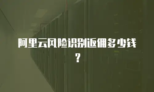 阿里云风险识别返佣多少钱？