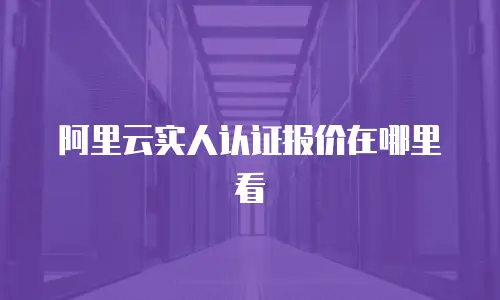 阿里云实人认证报价在哪里看