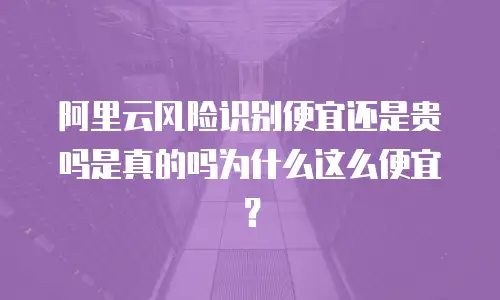阿里云风险识别便宜还是贵吗是真的吗为什么这么便宜？