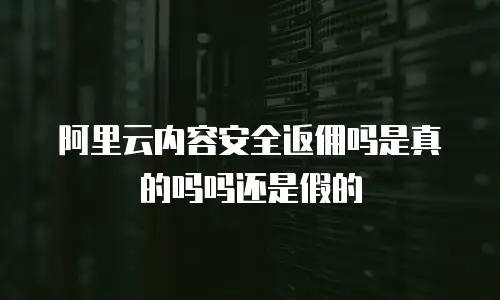 阿里云内容安全返佣吗是真的吗吗还是假的