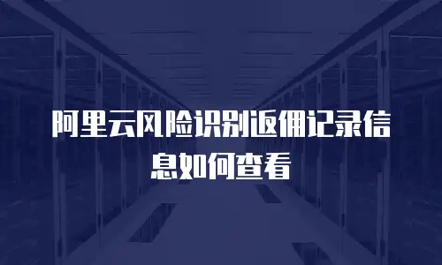 阿里云风险识别返佣记录信息如何查看