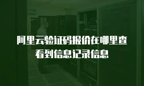 阿里云验证码报价在哪里查看到信息记录信息