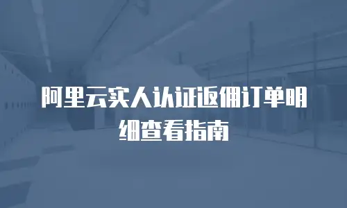 阿里云实人认证返佣订单明细查看指南
