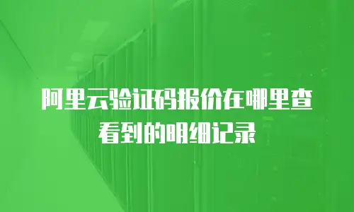 阿里云验证码报价在哪里查看到的明细记录