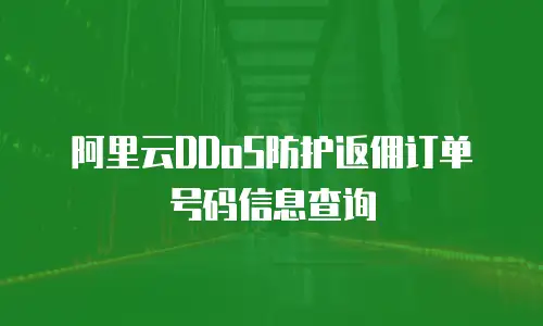 阿里云DDoS防护返佣订单号码信息查询