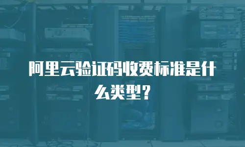 阿里云验证码收费标准是什么类型？