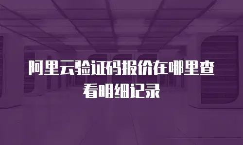 阿里云验证码报价在哪里查看明细记录
