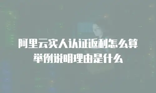 阿里云实人认证返利怎么算举例说明理由是什么